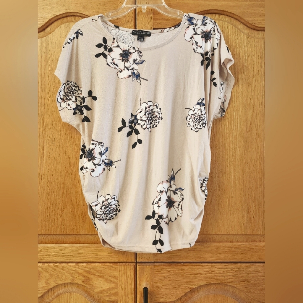 Beechers Brook Blush Pink Floral Print Women's Blouse Size L